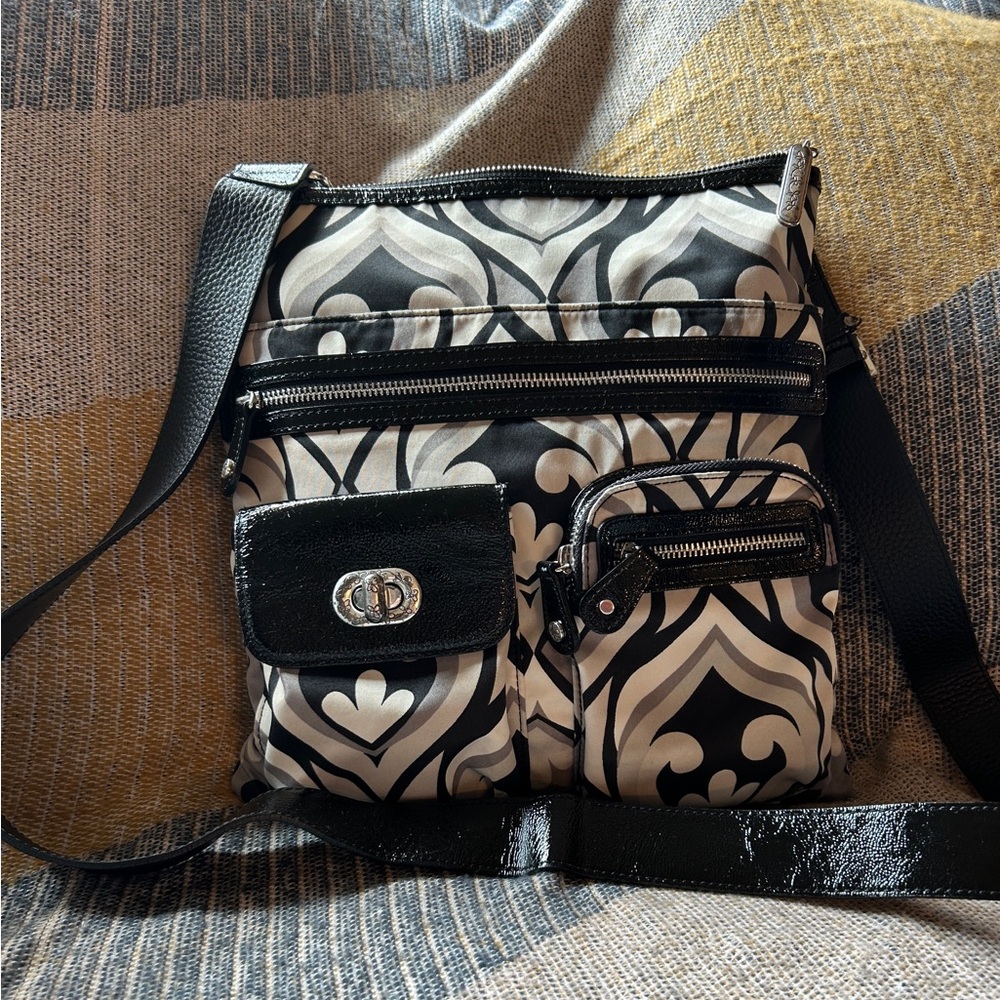 Brighton Black and Grey Abstract crossbody Bag E522241